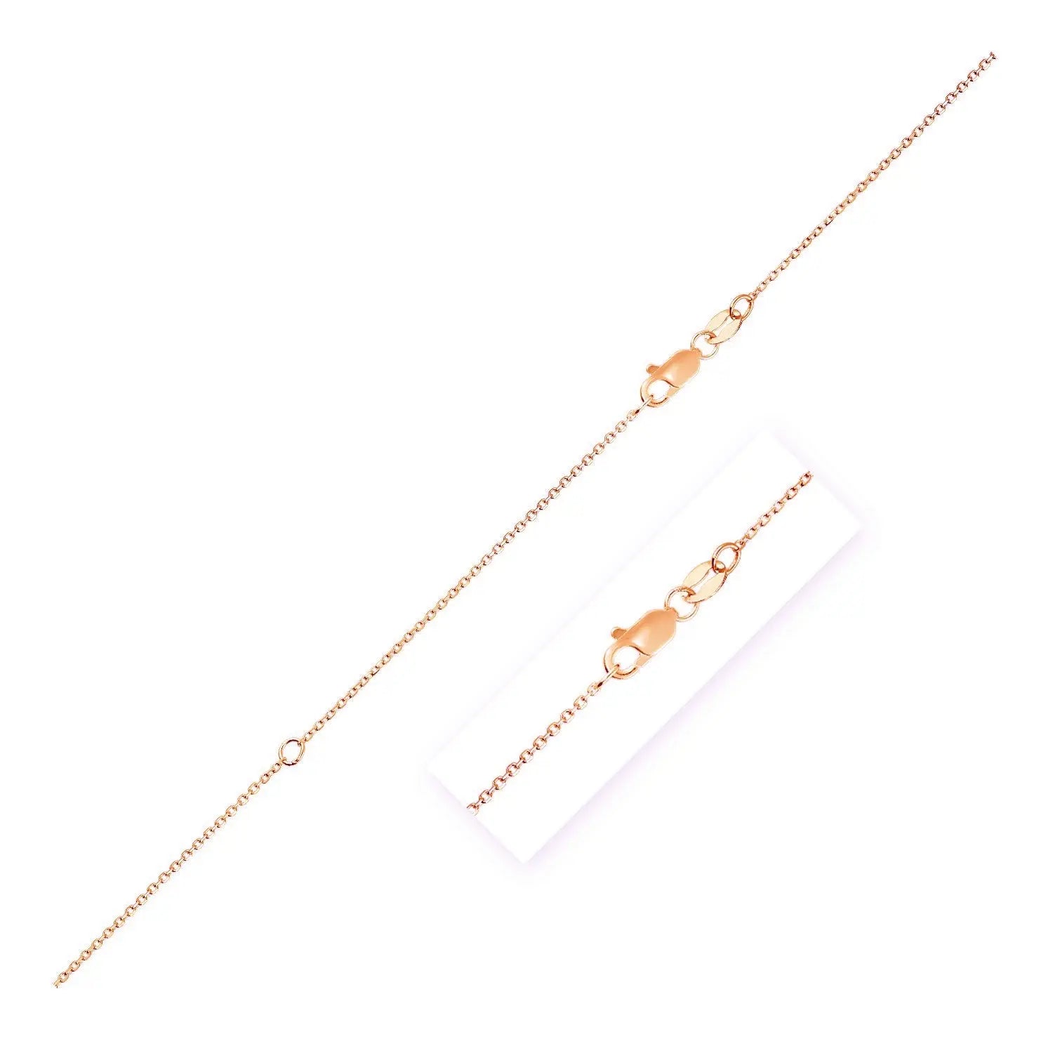 Extendable Cable Chain in 10k Rose Gold (0.87 mm) RCJ