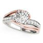 14k White And Rose Gold Bypass Shank Diamond Engagement Ring (1 1/8 cttw)Monde Trend