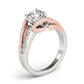 14k White And Rose Gold Bypass Shank Diamond Engagement Ring (1 1/8 cttw)Monde Trend