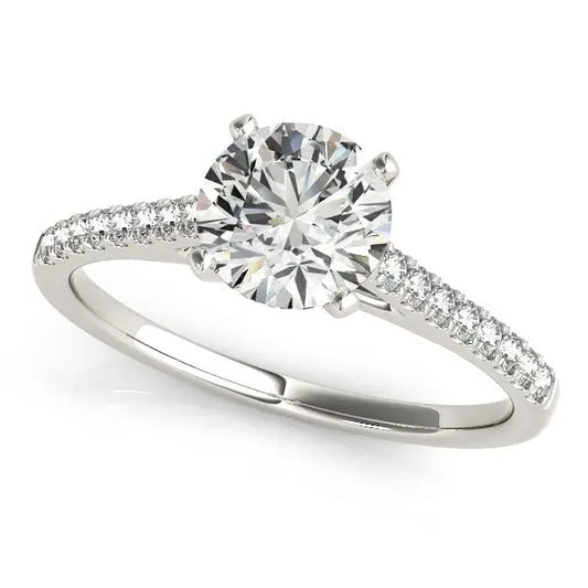 14k White Gold Pronged Round Diamond Engagement Ring (1 5/8 cttw) RCJ