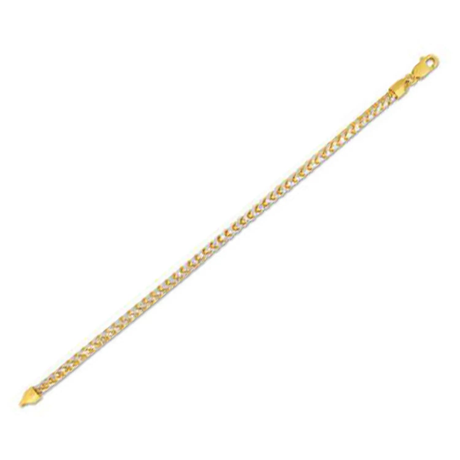 Round Pave Franco Chain Bracelet in 14k Yellow Gold  (4.00 mm) RCJ