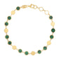 14k Yellow Gold Malachite Geometric Mirror Gem Chain Bracelet (5.00 mm) RCJ