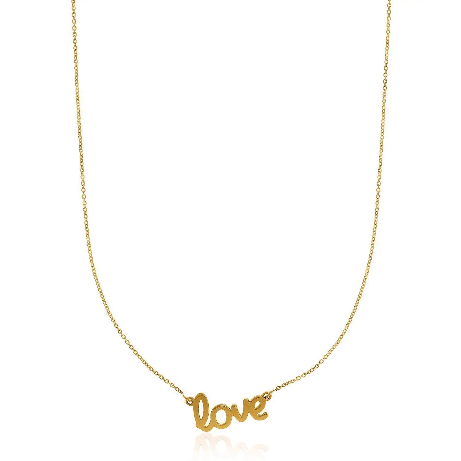 14k Yellow Gold Script LOVE Necklace RCJ