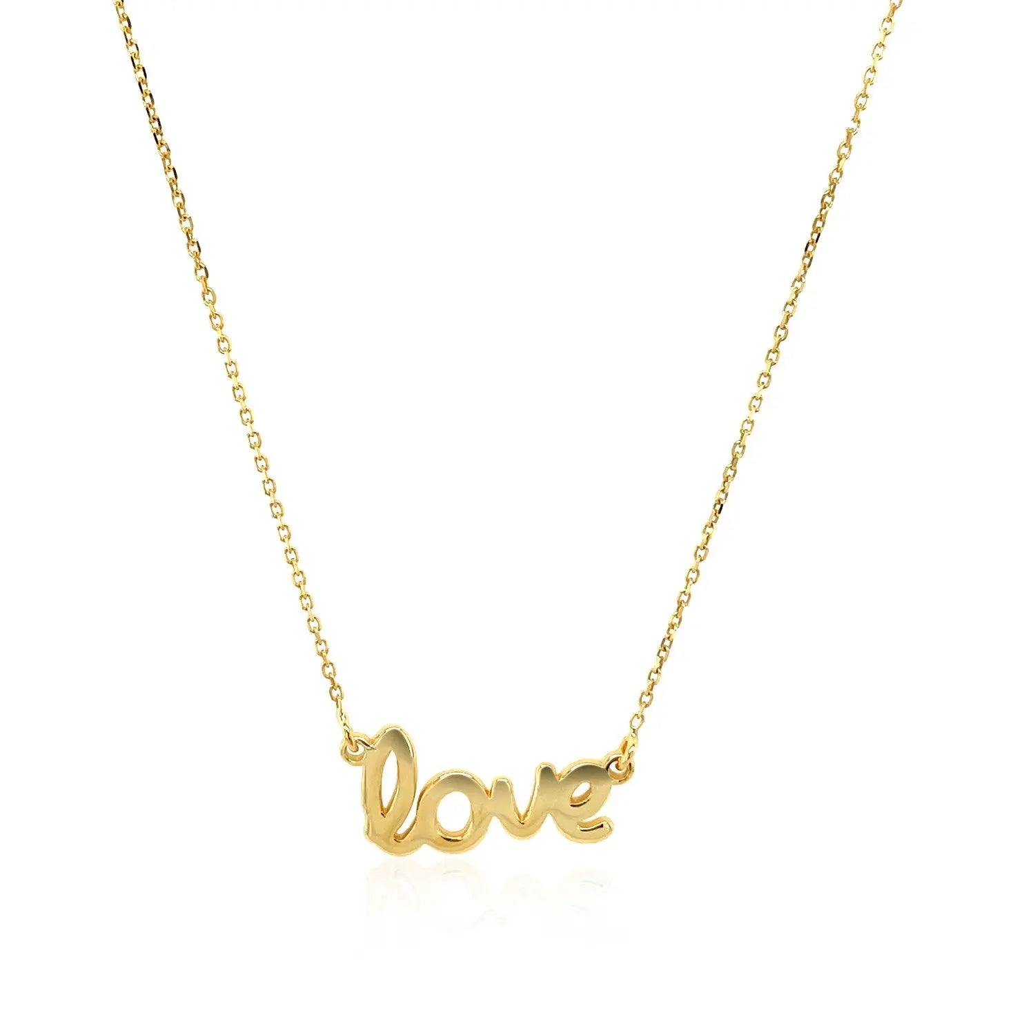 14k Yellow Gold Script LOVE Necklace RCJ