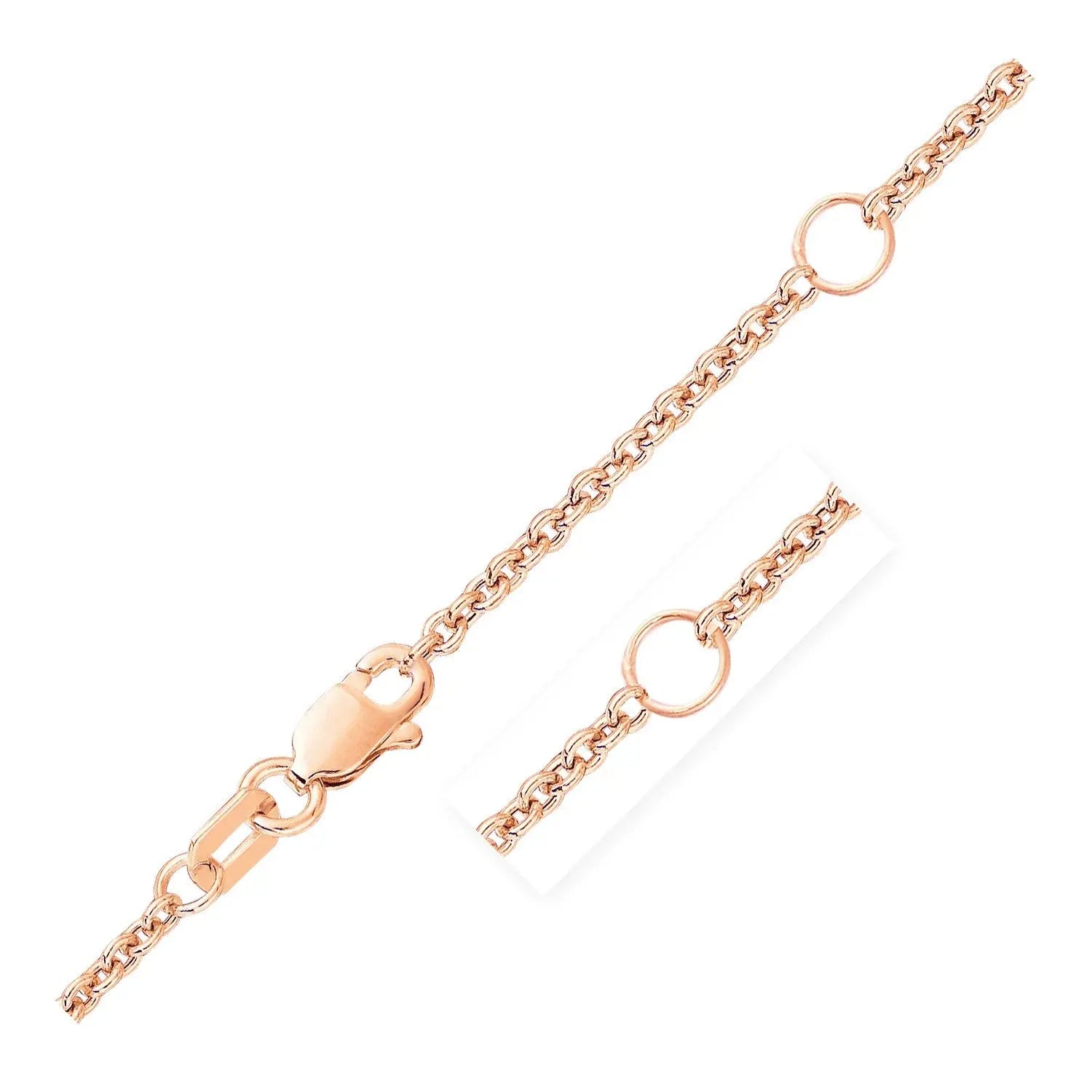 Double Extendable Cable Chain in 14k Rose Gold (1.80 mm) RCJ