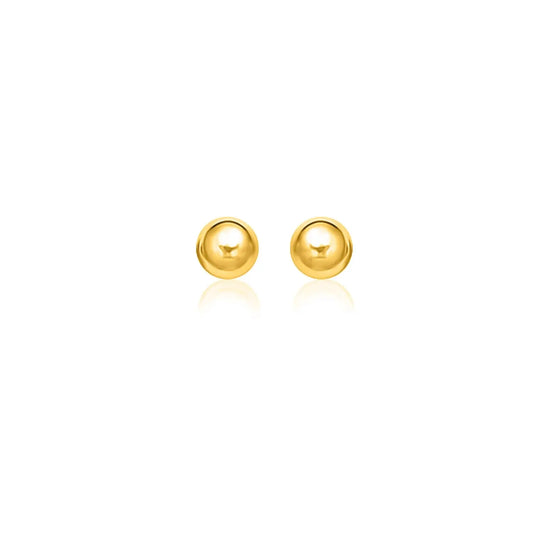 14k Yellow Gold Spherical Stud Earrings (8mm) RCJ