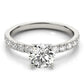 14k White Gold Single Row Shank Round Diamond Engagement Ring (1 1/3 cttw) RCJ