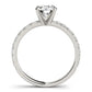 14k White Gold Single Row Shank Round Diamond Engagement Ring (1 1/3 cttw) RCJ