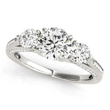 14k White Gold 3 Stone Style Round Diamond Engagement Ring (1 3/4 cttw)Monde Trend