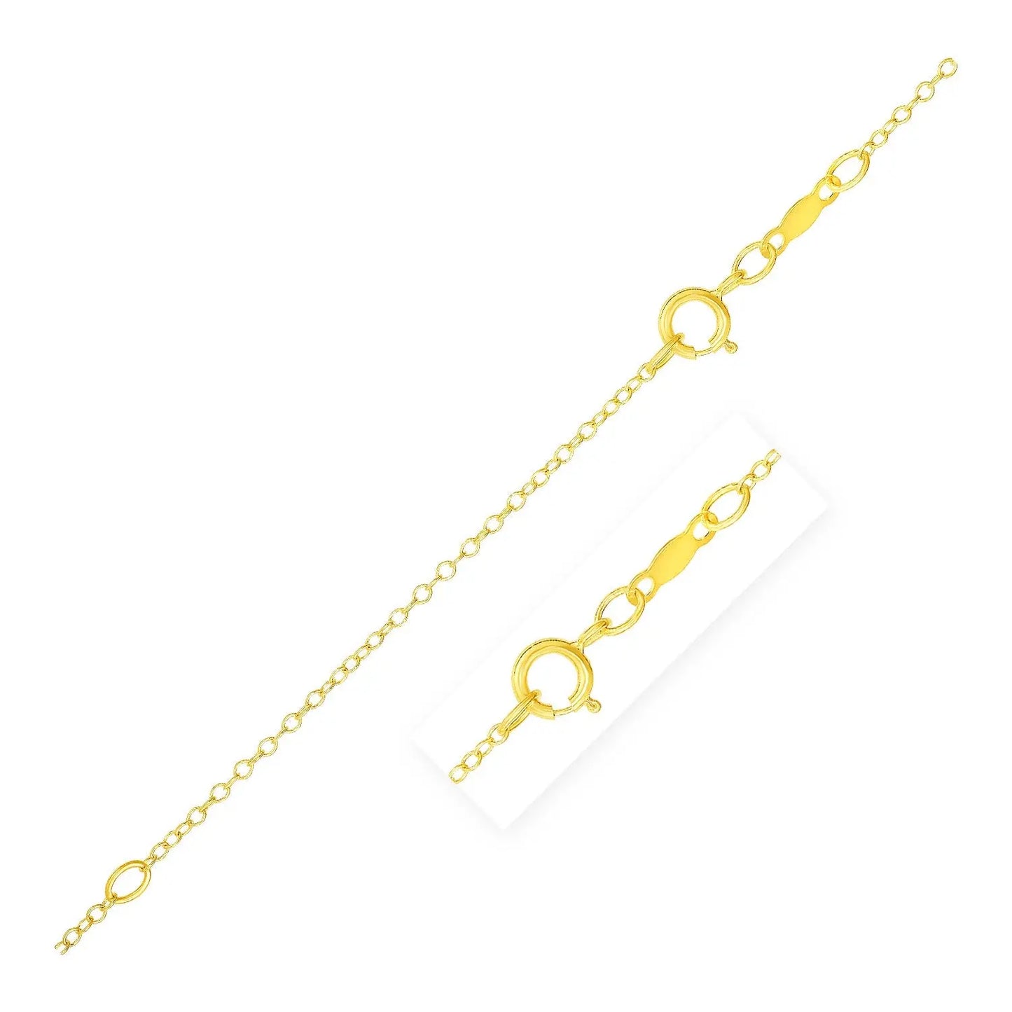 Extendable Cable Chain in 14k Yellow Gold (1.30 mm) RCJ