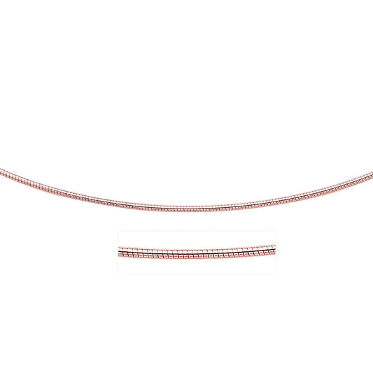 14k Rose Gold Necklace in a Round Omega Chain StyleMonde Trend