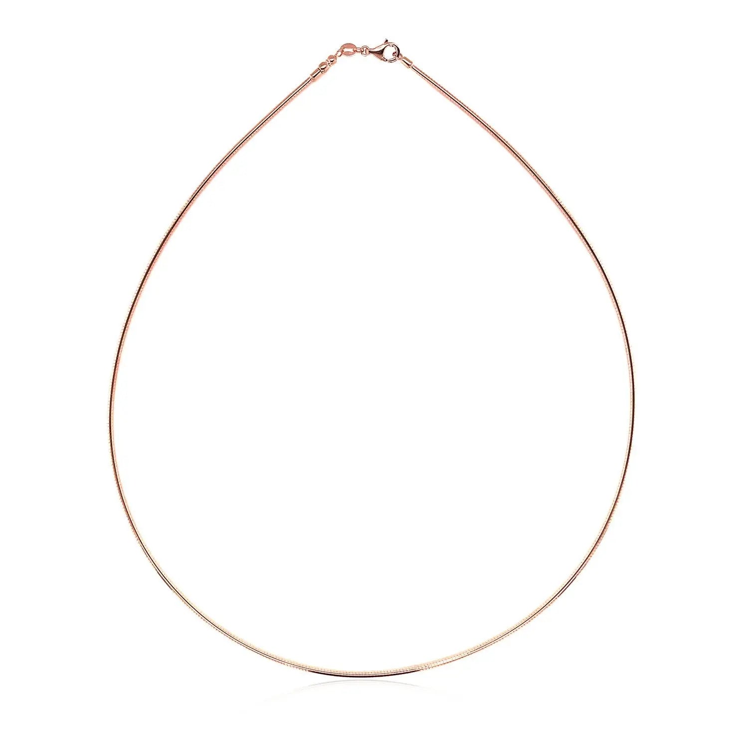 14k Rose Gold Necklace in a Round Omega Chain StyleMonde Trend