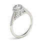 14k White Gold Round Cut Pave Set Shank Diamond Engagement Ring (1 3/8 cttw) RCJ