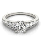 14k White Gold Antique Tapered Shank Diamond Engagement Ring (1 3/8 cttw)Monde Trend