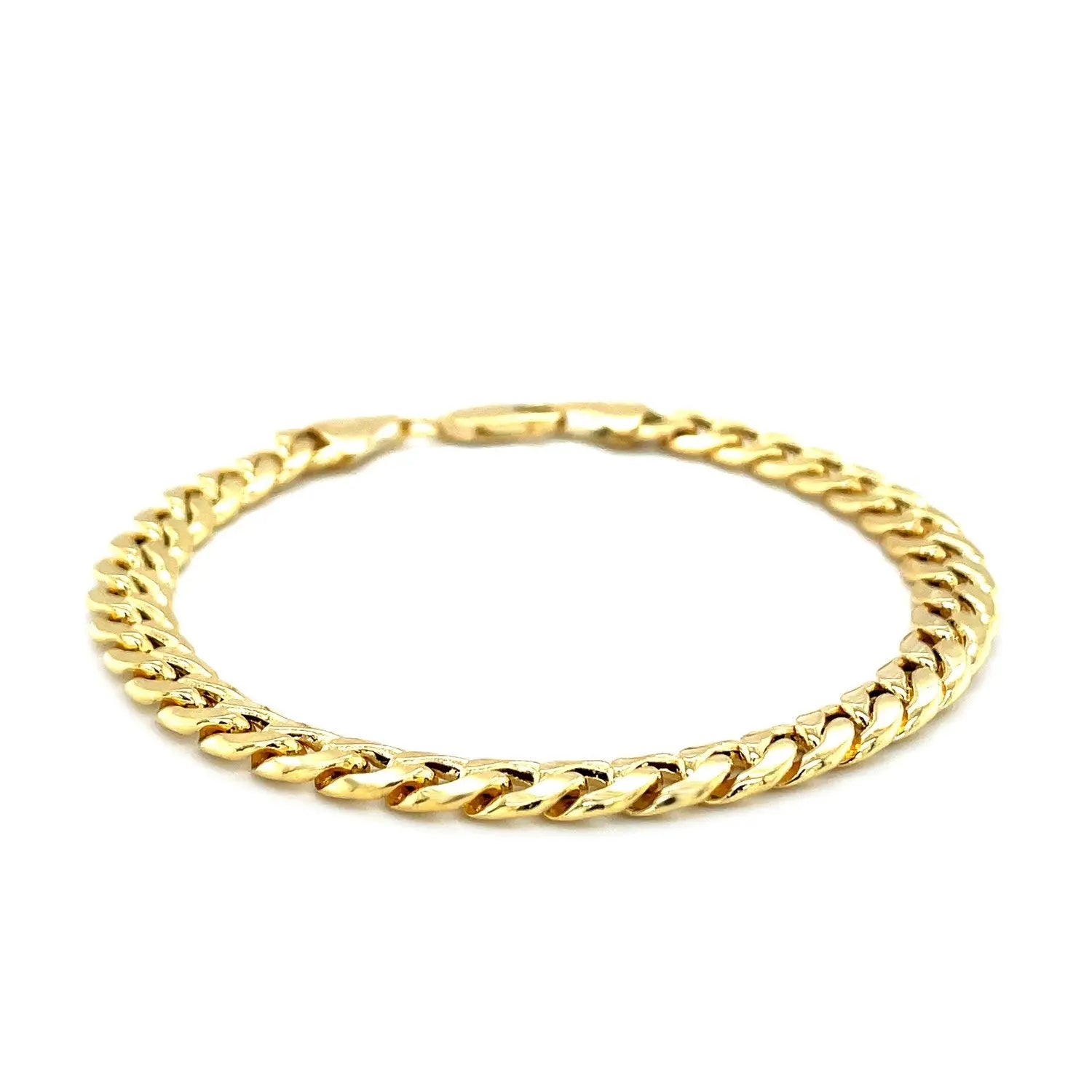 14k Yellow Gold Miami Cuban Semi Solid Bracelet (7.00 mm) RCJ