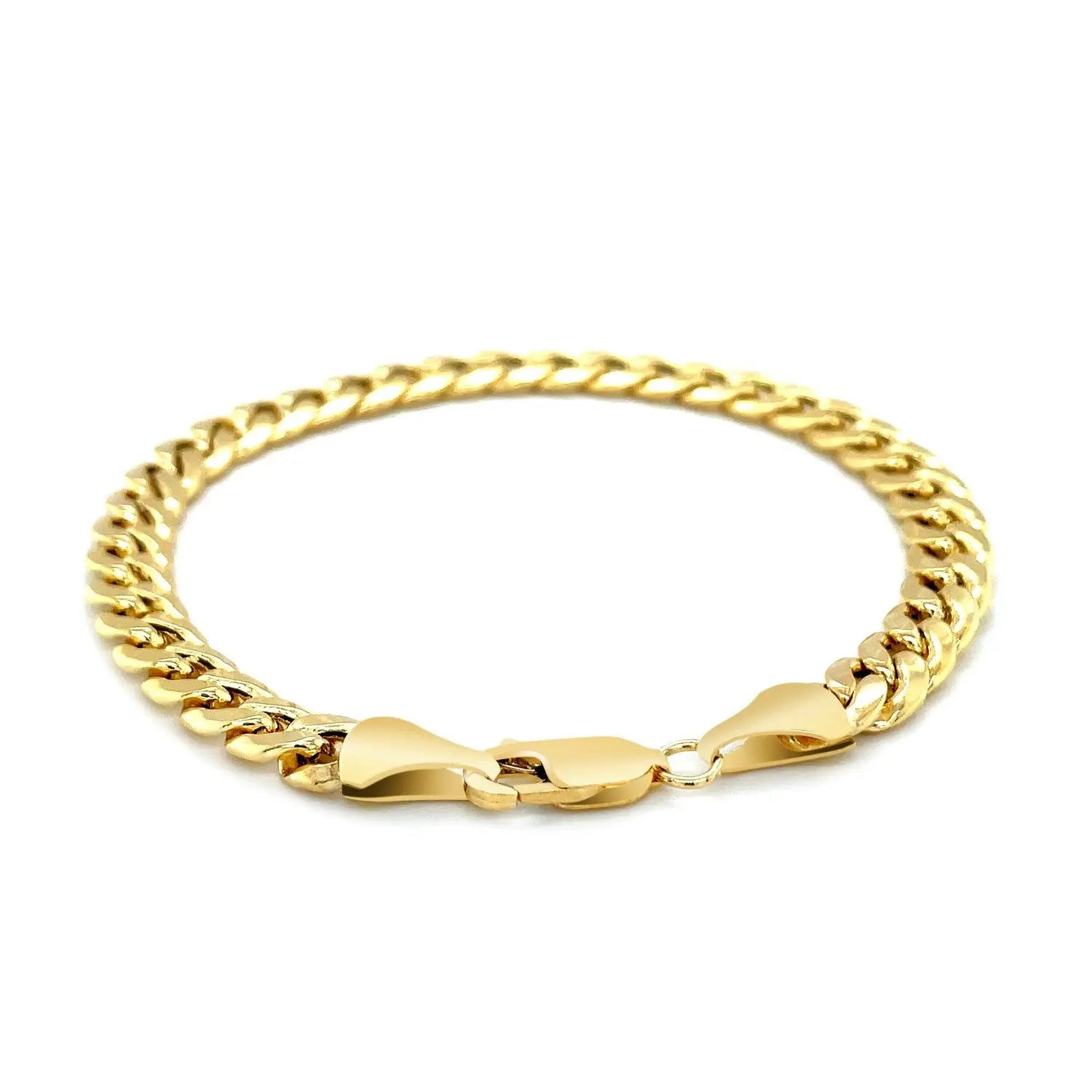 14k Yellow Gold Miami Cuban Semi Solid Bracelet (7.00 mm) RCJ