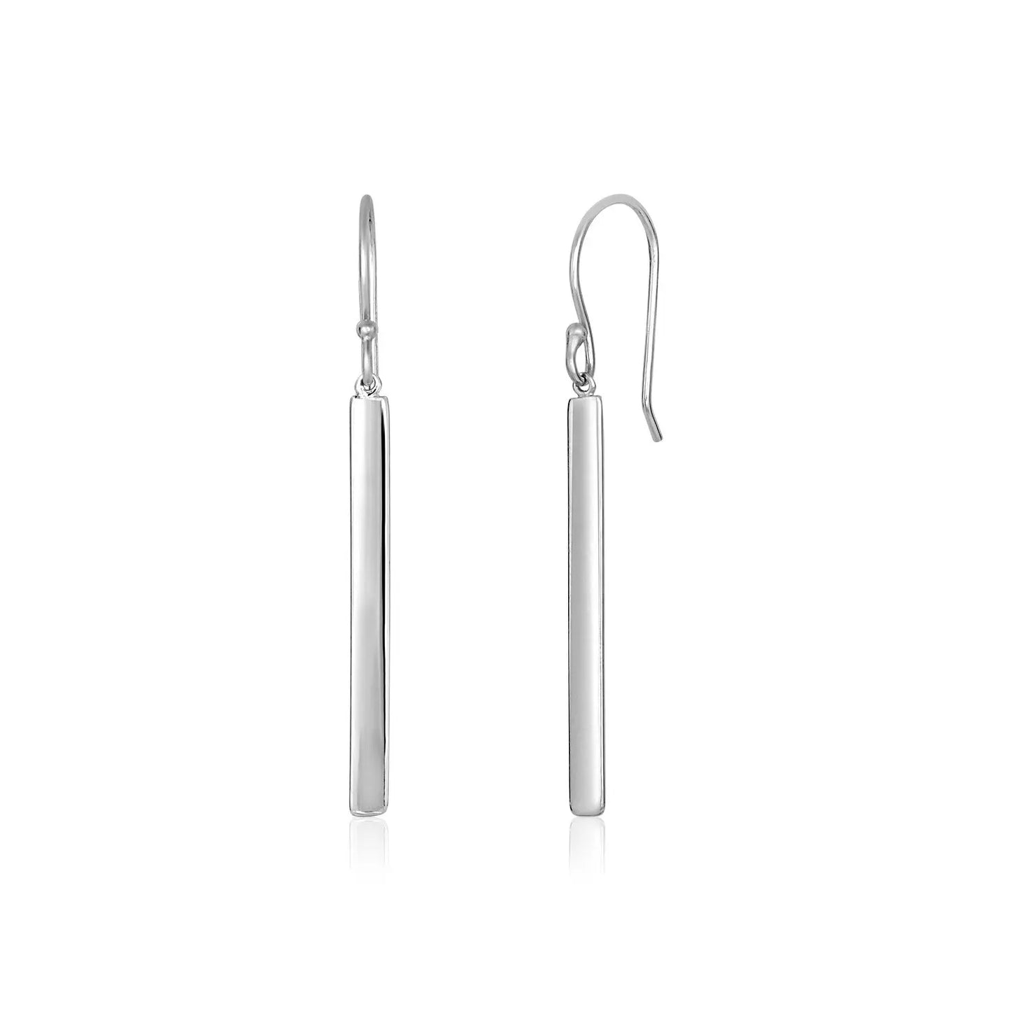 Sterling Silver Polished Bar Earrings RCJ