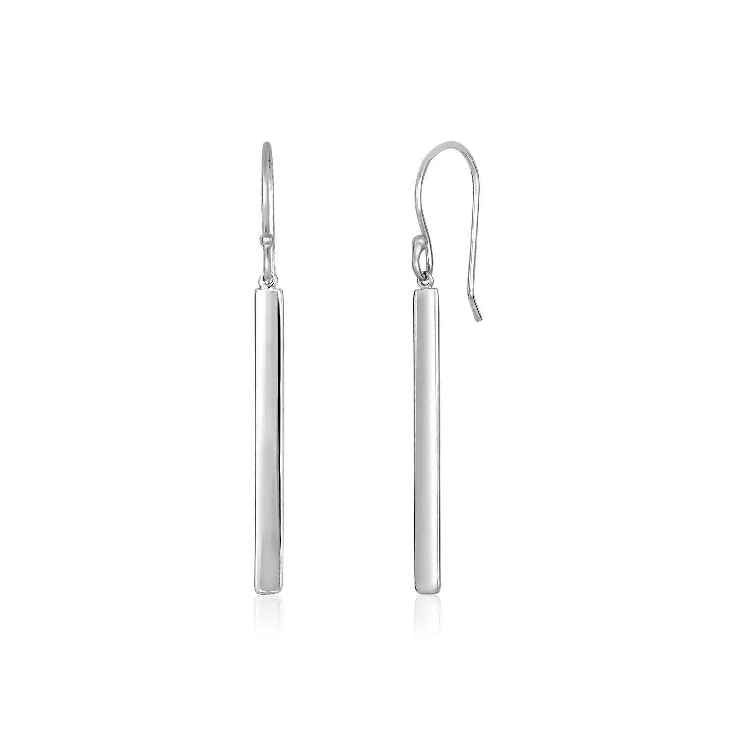 Sterling Silver Polished Bar Earrings RCJ