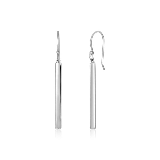 Sterling Silver Polished Bar Earrings RCJ