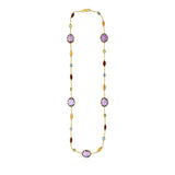 14k Yellow Gold Necklace with Multi-Colored Stones RCJ