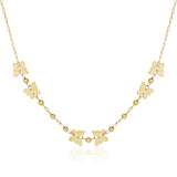 14k Yellow Gold 18 inch Necklace with Polished Butterflies and Beads RCJ