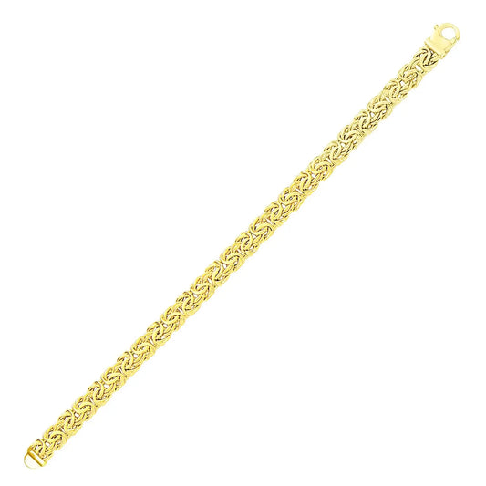 14k Yellow Gold Byzantine Style Chain Bracelet (7.20 mm) RCJ