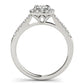 14k White Gold Square Outer Shape Round Diamond Engagement Ring (3/4 cttw) RCJ