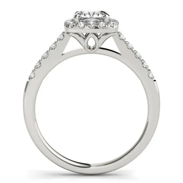 14k White Gold Square Outer Shape Round Diamond Engagement Ring (3/4 cttw) RCJ