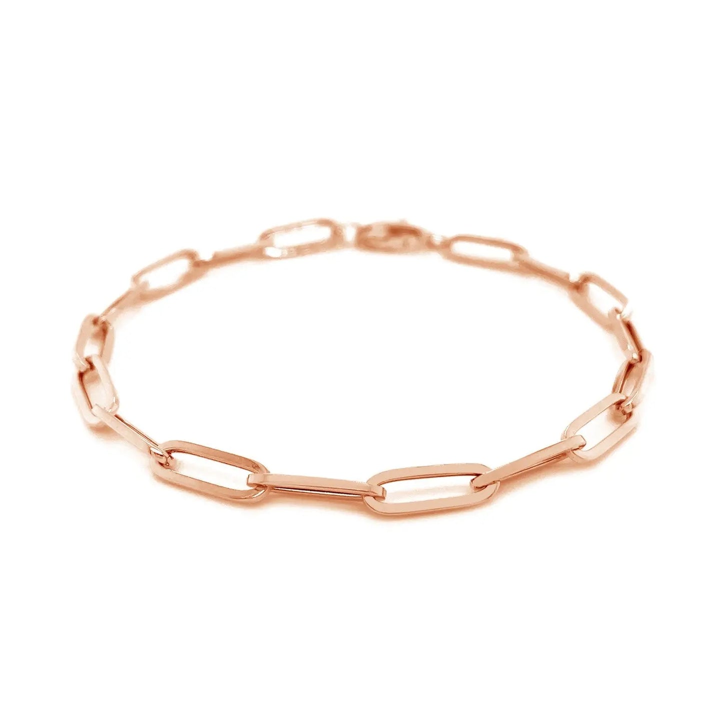 14K Rose Gold Bold Paperclip Chain Bracelet (4.20 mm)Monde Trend