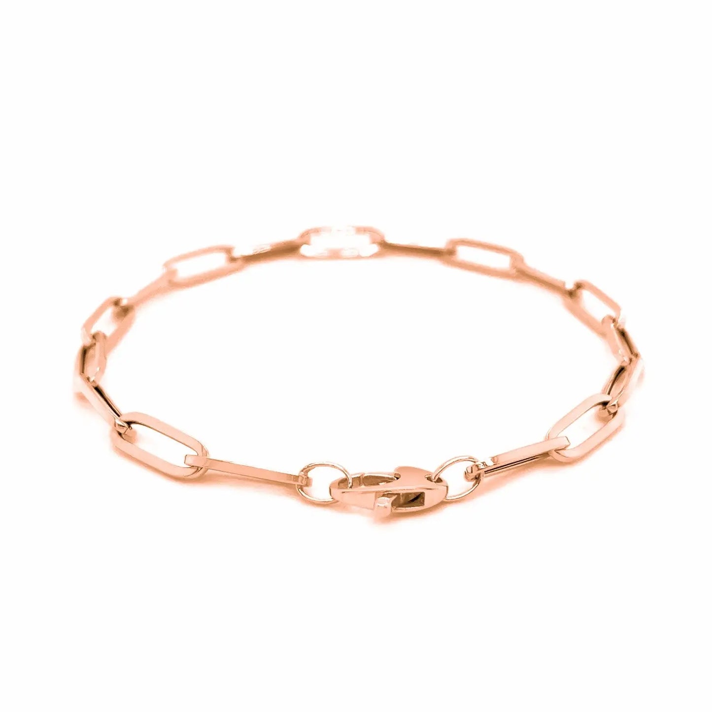 14K Rose Gold Bold Paperclip Chain Bracelet (4.20 mm)Monde Trend