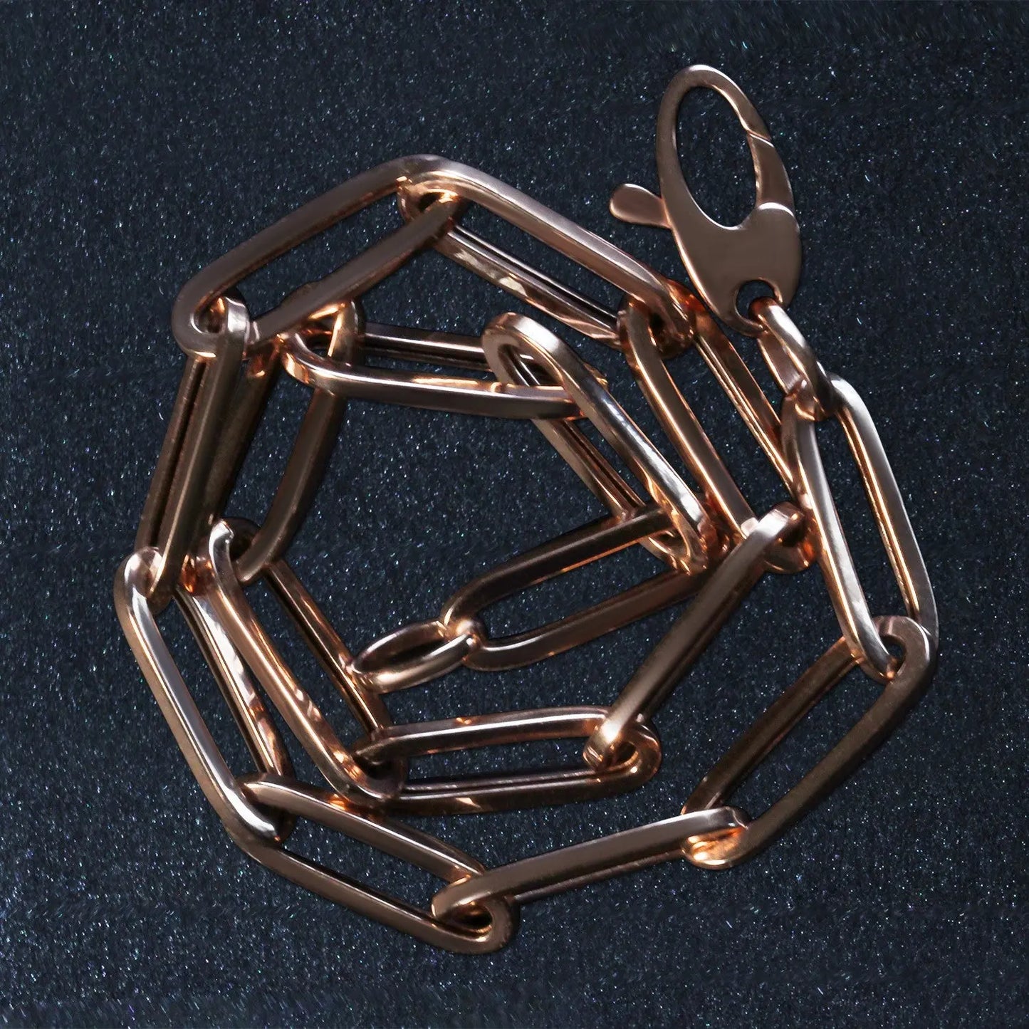 14K Rose Gold Bold Paperclip Chain Bracelet (4.20 mm)Monde Trend