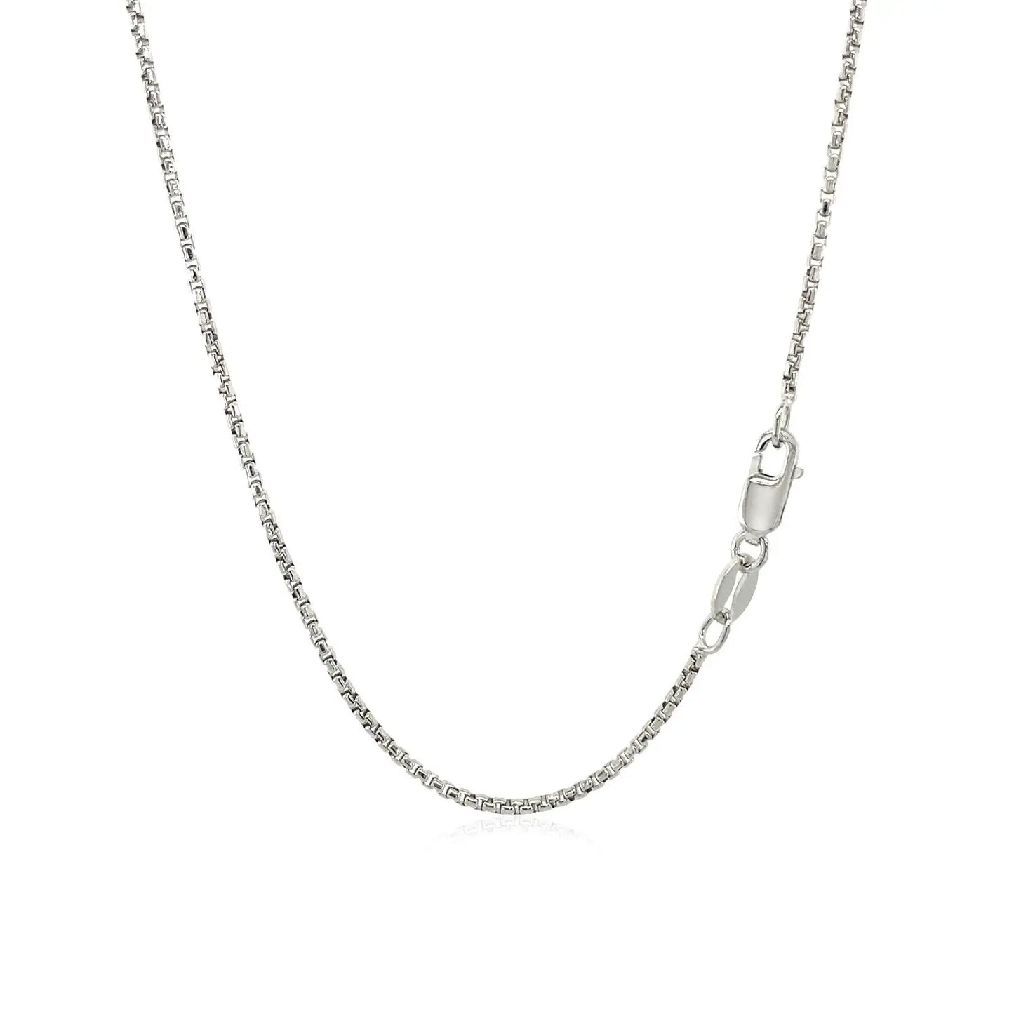 Sterling Silver Rhodium Plated Round Box Chain (1.30 mm) RCJ