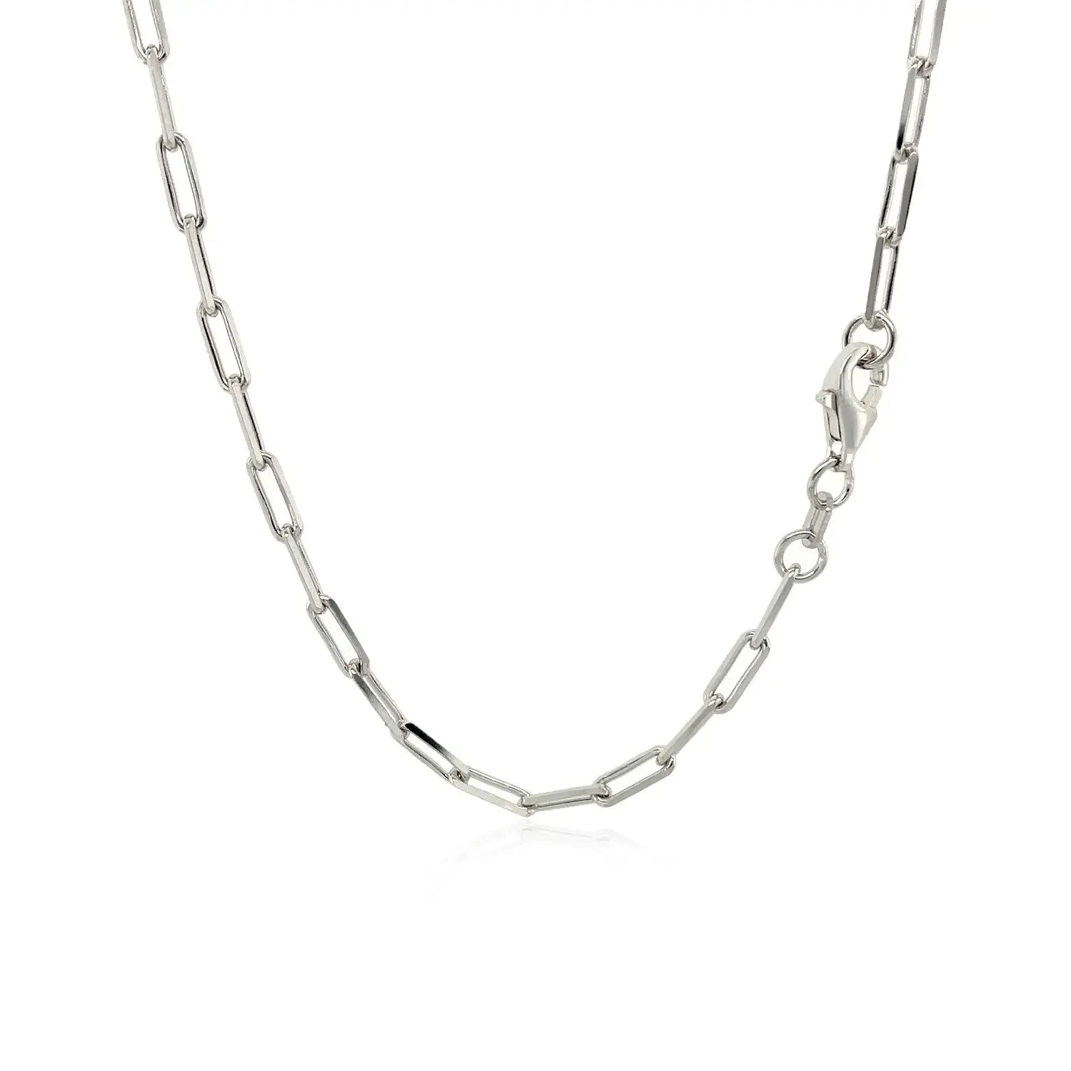 Sterling Silver Rhodium Plated Paperclip Chain (2.50 mm) RCJ