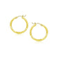 10k Yellow Gold Diamond Cut Hoop Earrings (2x15mm)Monde Trend