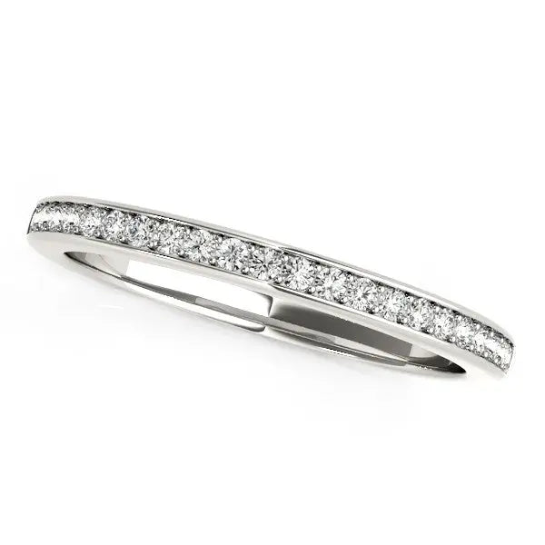 14k White Gold Classic Style Diamond Wedding Band (1/5 cttw)Monde Trend