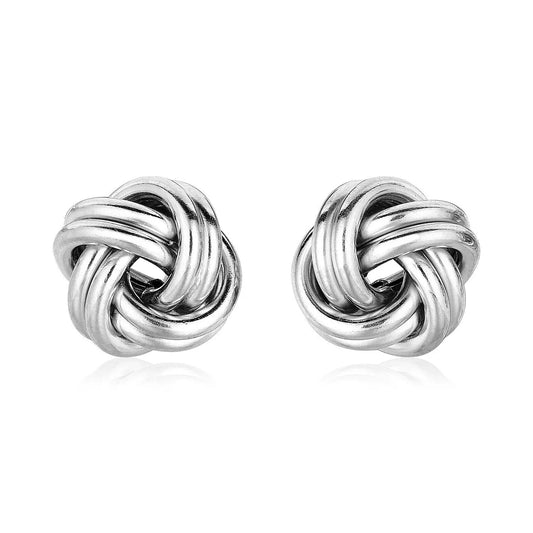 Sterling Silver Polished Two Strand Love Knot Earrings(13mm) RCJ