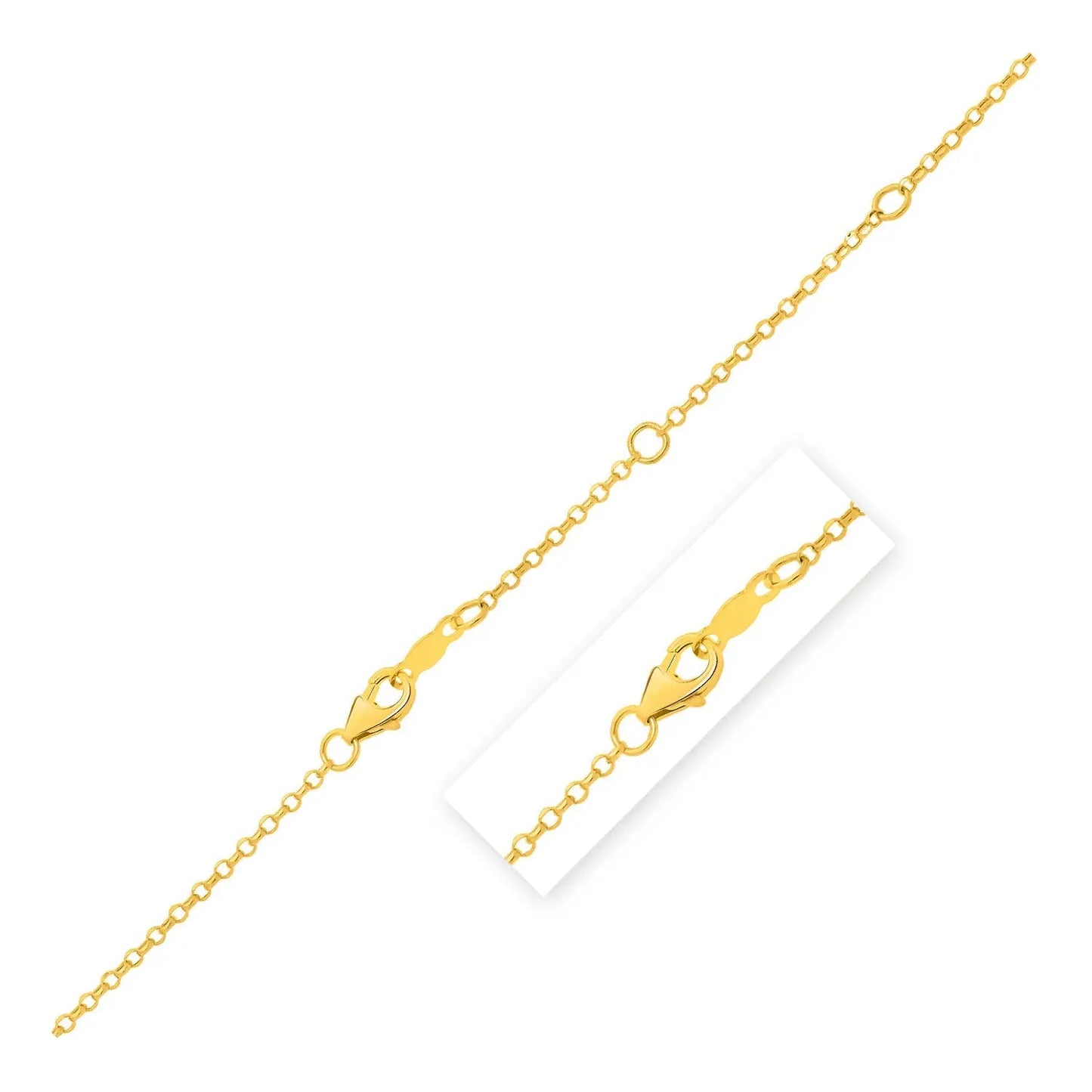 Double Extendable Cable Chain in 14k Yellow Gold (1.40 mm) RCJ