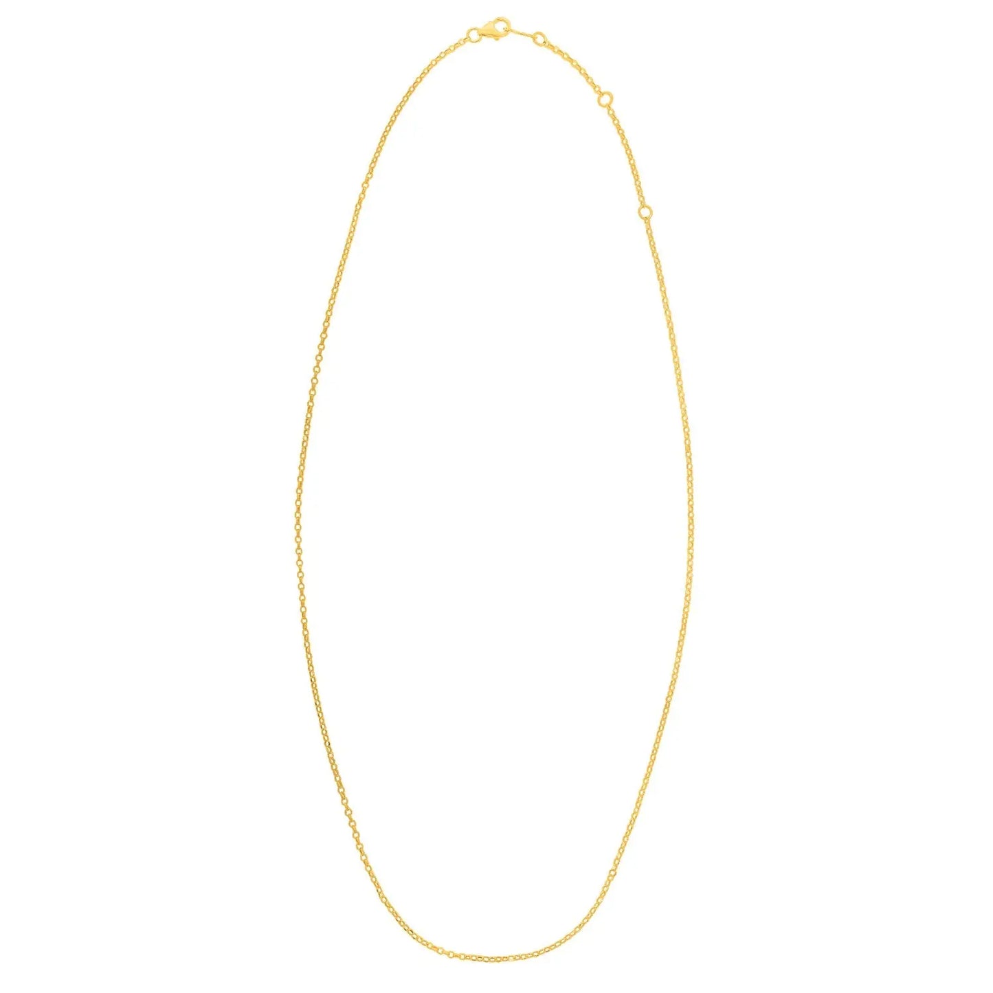 Double Extendable Cable Chain in 14k Yellow Gold (1.40 mm) RCJ