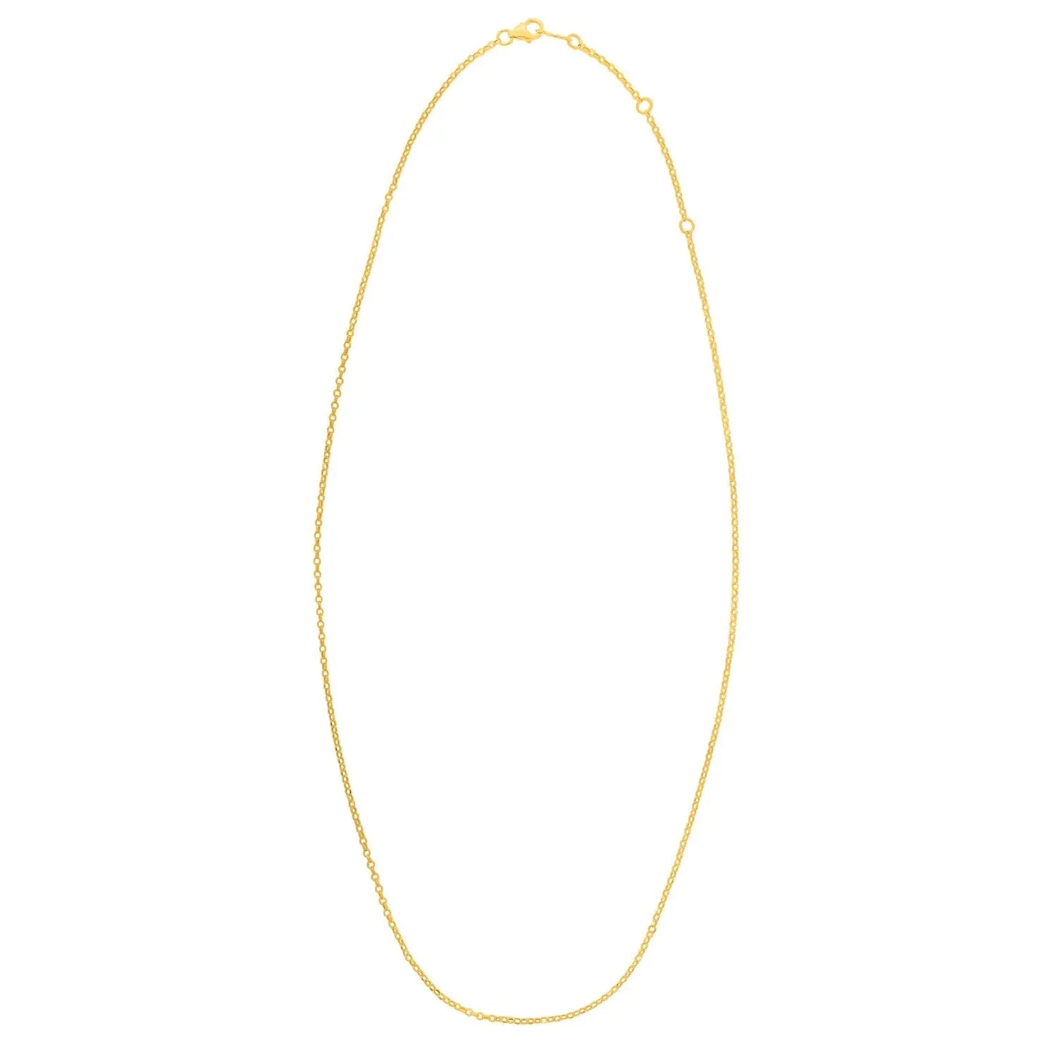 Double Extendable Cable Chain in 14k Yellow Gold (1.40 mm) RCJ