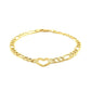 14k Yellow Gold 7 inch Figaro Chain Bracelet with Heart (4.50 mm) RCJ