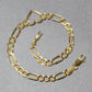 14k Yellow Gold 7 inch Figaro Chain Bracelet with Heart (4.50 mm) RCJ