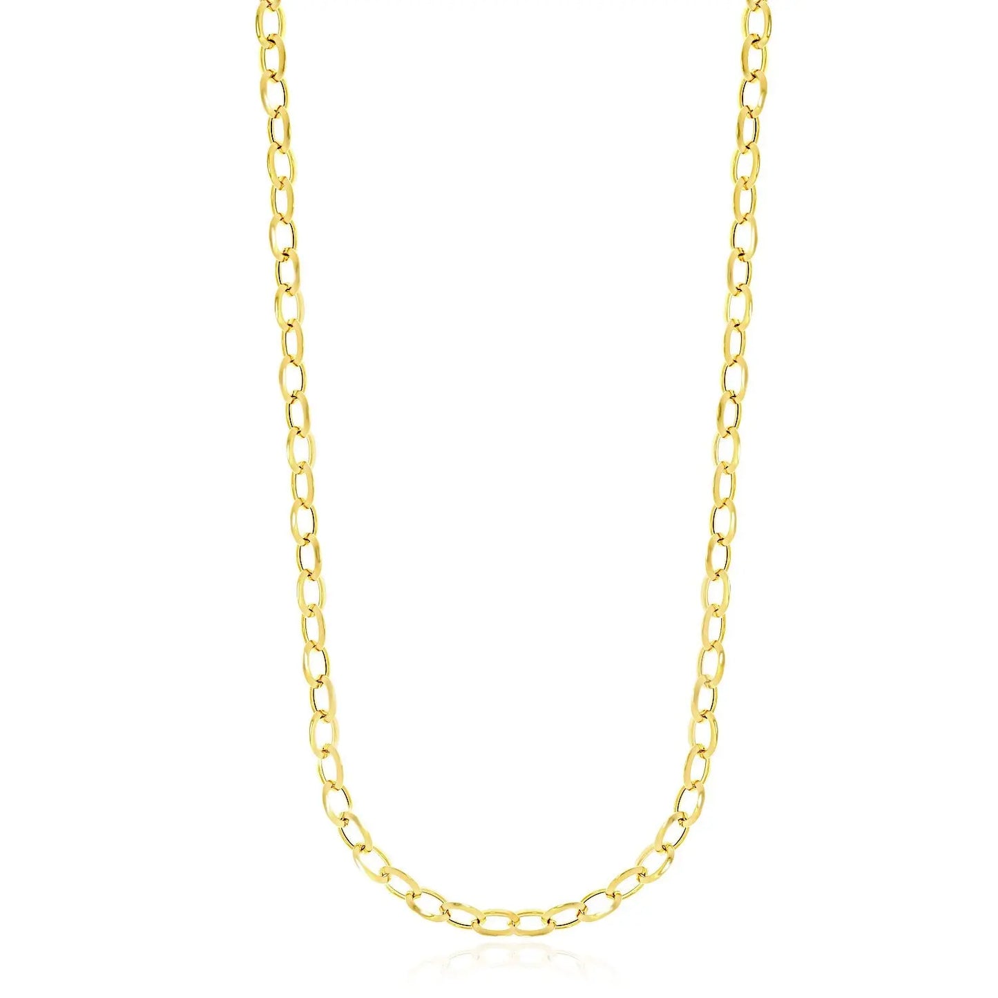 14k Yellow Gold Cable Chain Style Polished Necklace RCJ