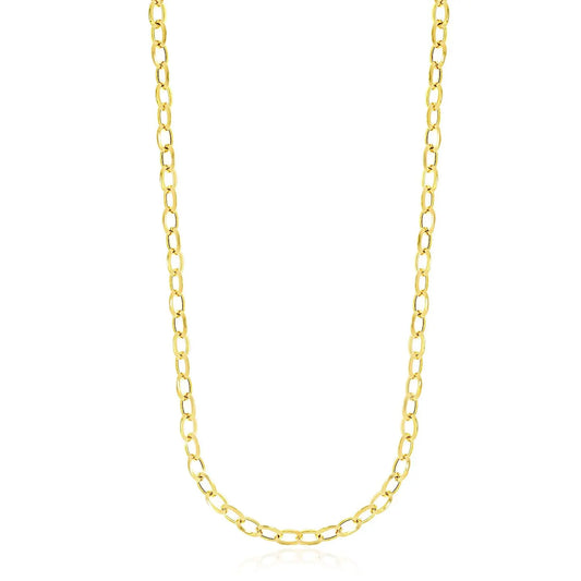 14k Yellow Gold Cable Chain Style Polished Necklace RCJ