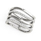 14k White Gold Multiple Band Design Ring with Diamonds (3/8 cttw)Monde Trend