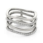 14k White Gold Multiple Band Design Ring with Diamonds (3/8 cttw)Monde Trend