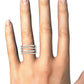 14k White Gold Multiple Band Design Ring with Diamonds (3/8 cttw)Monde Trend