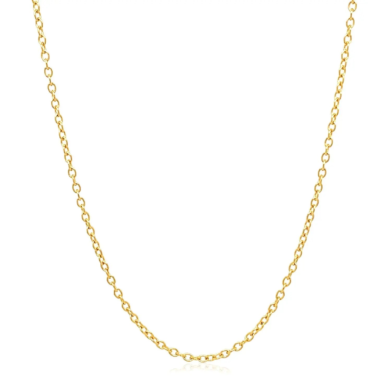 18k Yellow Gold Round Cable Link Chain (1.50 mm) RCJ