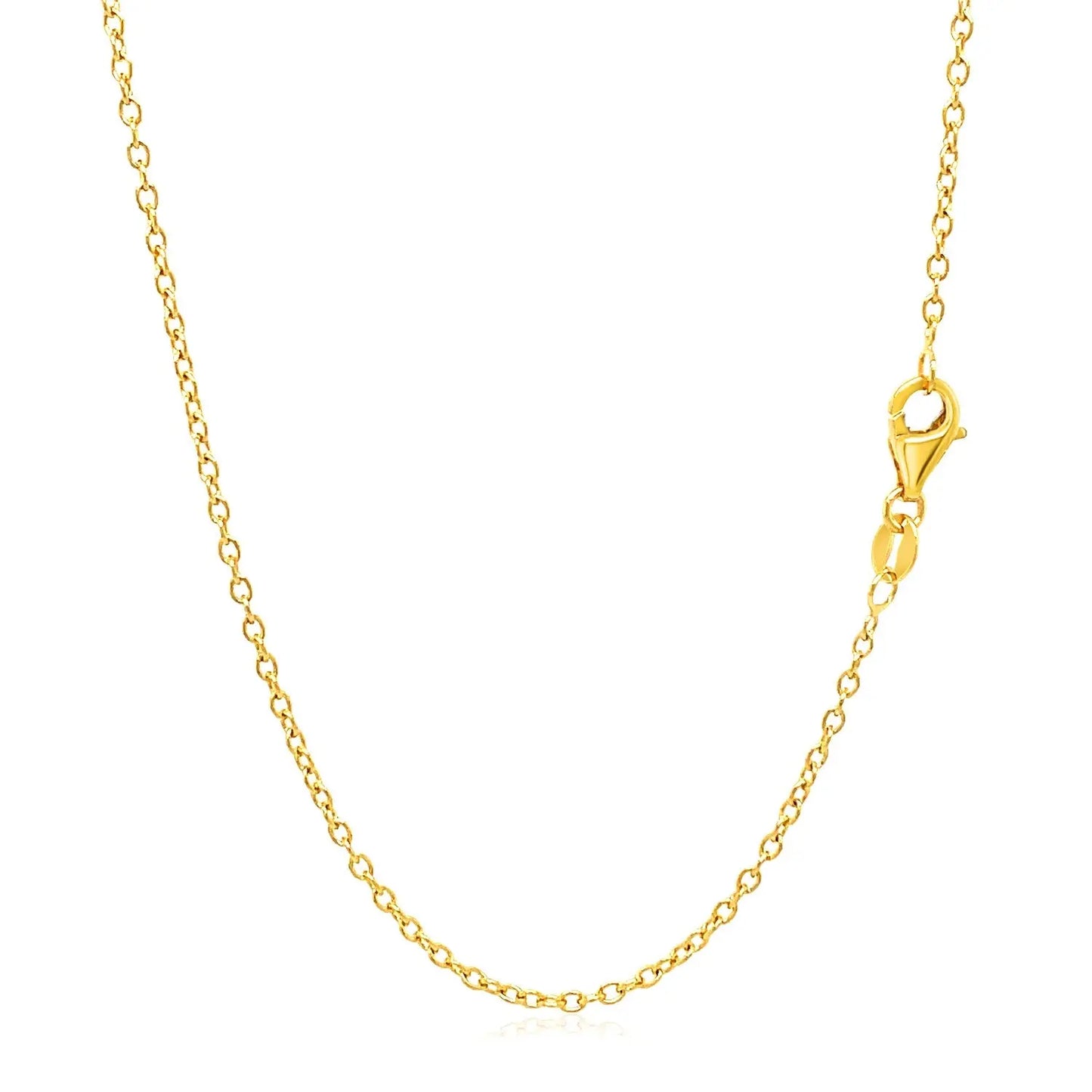 18k Yellow Gold Round Cable Link Chain (1.50 mm) RCJ