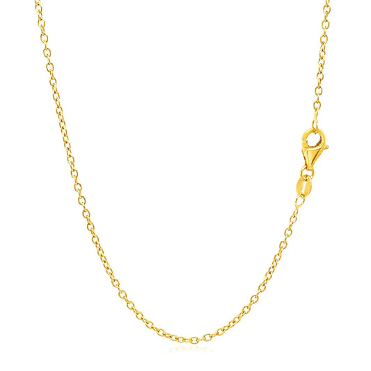 18k Yellow Gold Round Cable Link Chain (1.50 mm) RCJ