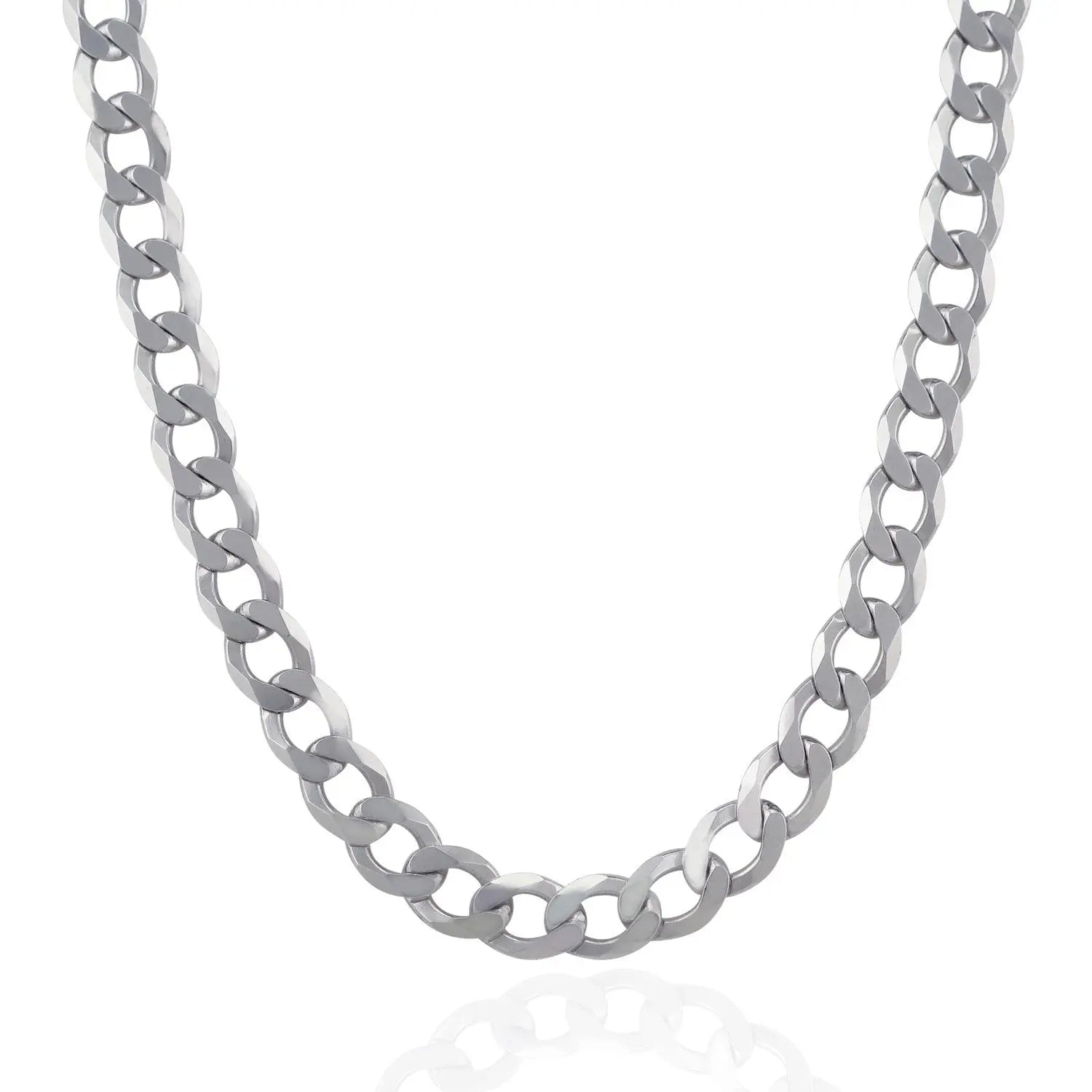 Rhodium Plated Sterling Silver Curb Style Chain (13.60 mm) RCJ